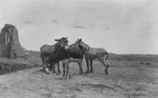 Donkeys in the Campagna, by Giuseppe Raggio, 1892