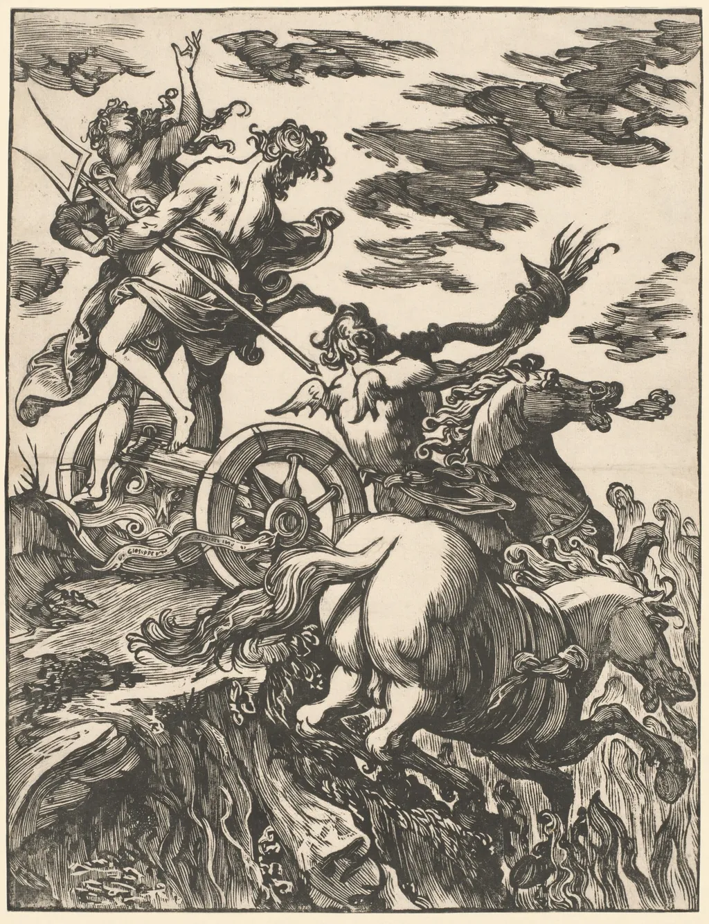 The Rape of Proserpina, by Giuseppe Scolari, ink, 1600
