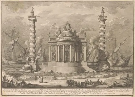 The Prima Macchina for the Chinea of 1760: The Temple of Neptune, by Giuseppe Vasi