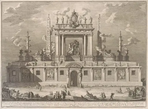 The Prima Macchina for the Chinea of 1762: The Farnese Bull and Other Antiquities from Palazzo Farnese, by Giuseppe Vasi