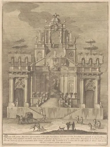 The Prima Macchina for the Chinea of 1778: A Countryside Belevedere with Hercules and Antaeus, by Giuseppe Vasi