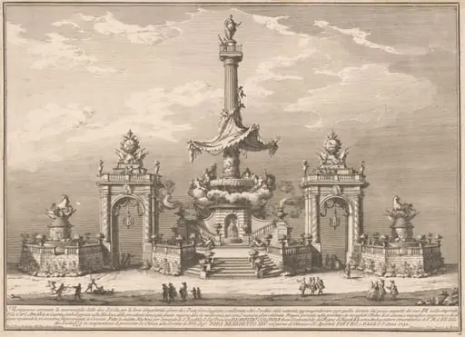 The Seconda Macchina for the Chinea of 1752: The Banquet of the Gods in Villa Carl'Amalia in Caserta, by Giuseppe Vasi
