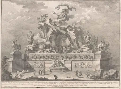 The Seconda Macchina for the Chinea of 1767: Mount Etna with the Forge of Vulcan, by Giuseppe Vasi