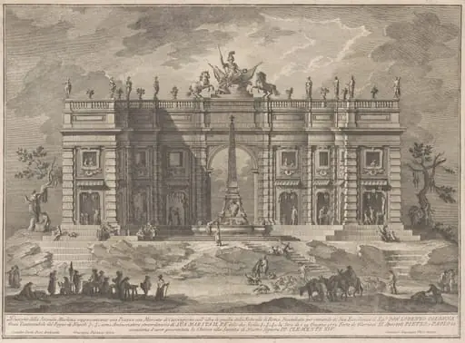 The Seconda Macchina for the Chinea of 1772: A Square with a Game Market and the Pantheon Fountain, by Giuseppe Vasi