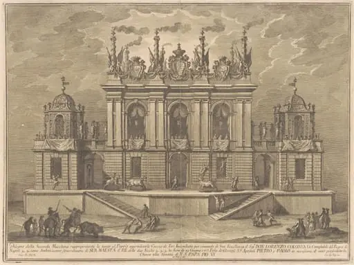 The Seconda Macchina for the Chinea of 1775: A Bull-fight, by Giuseppe Vasi