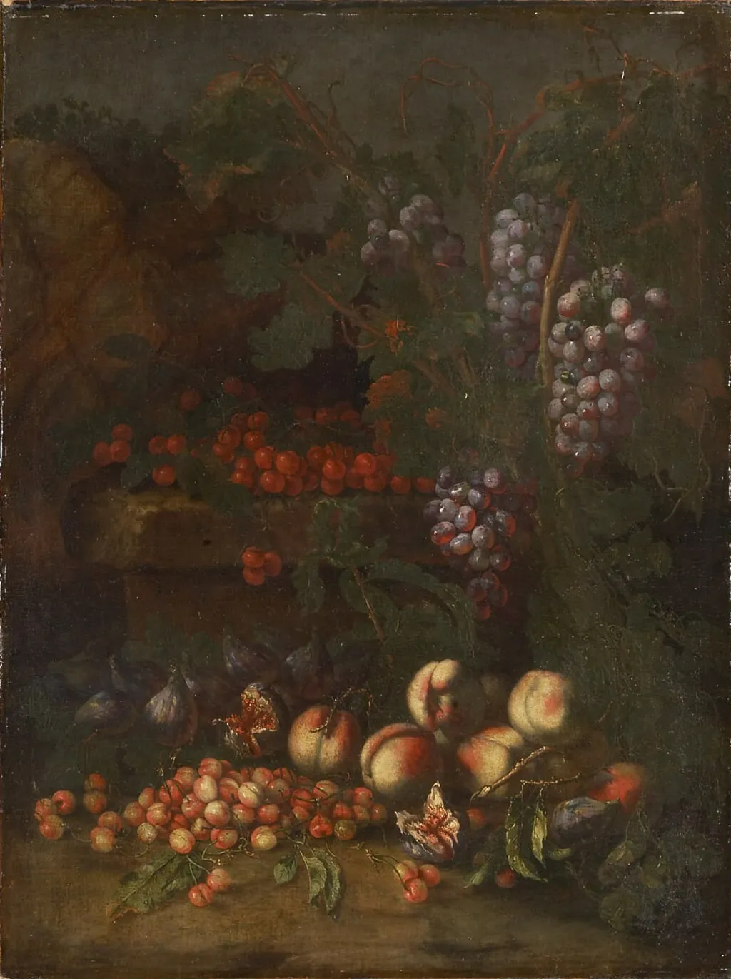 Früchtestilleben, by Giuseppe Vincenzino, unspecified, 1700