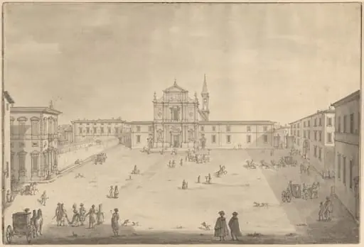 A View of the Piazza San Marco in Florence, by Giuseppe Zocchi