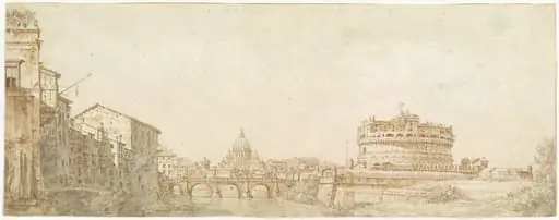View of Rome with the Dome of Saint Peter's and the Castel Sant' Angelo, by Giuseppe Zocchi