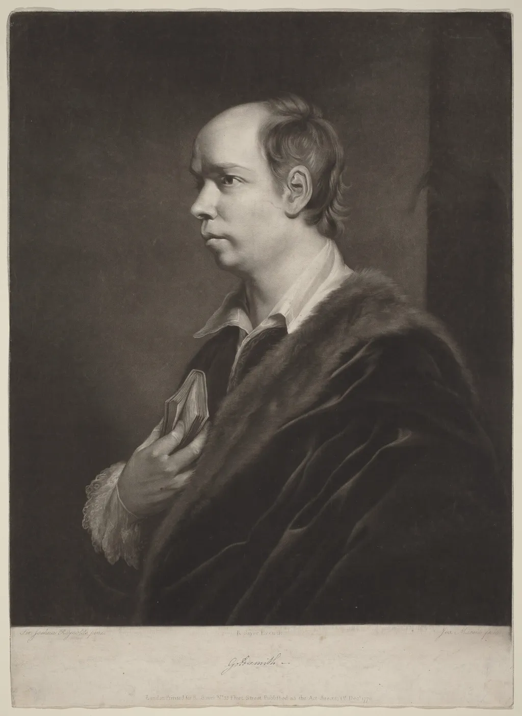 Oliver Goldsmith, by Giuseppi Filippo Liberati Marchi, ink, 1770