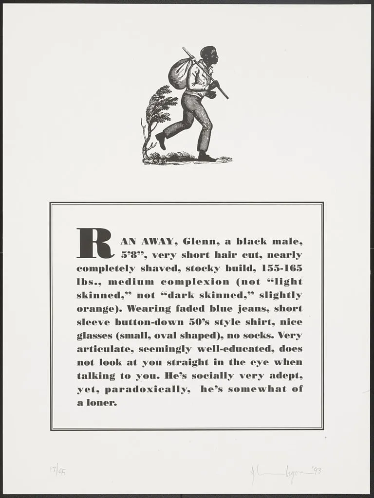 Untitled, by Glenn Ligon, ink, 1993