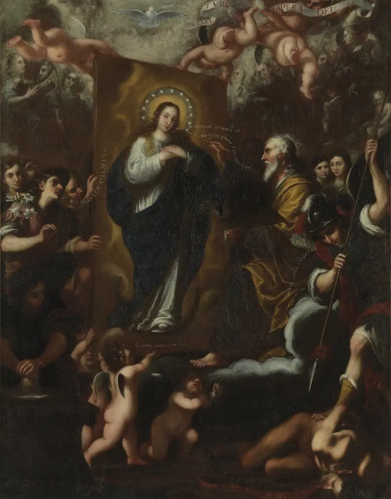 God the Father painting the Immaculate Conception