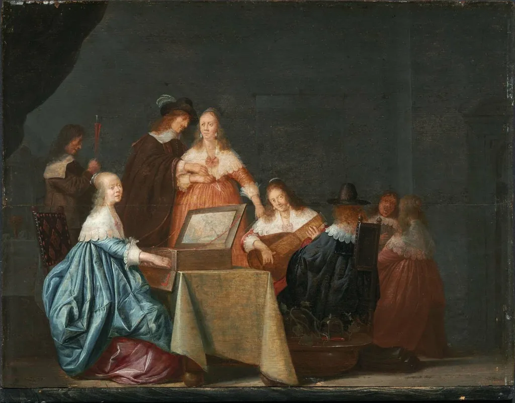 Musical Party, by Godaert Kamper, oil, 1644