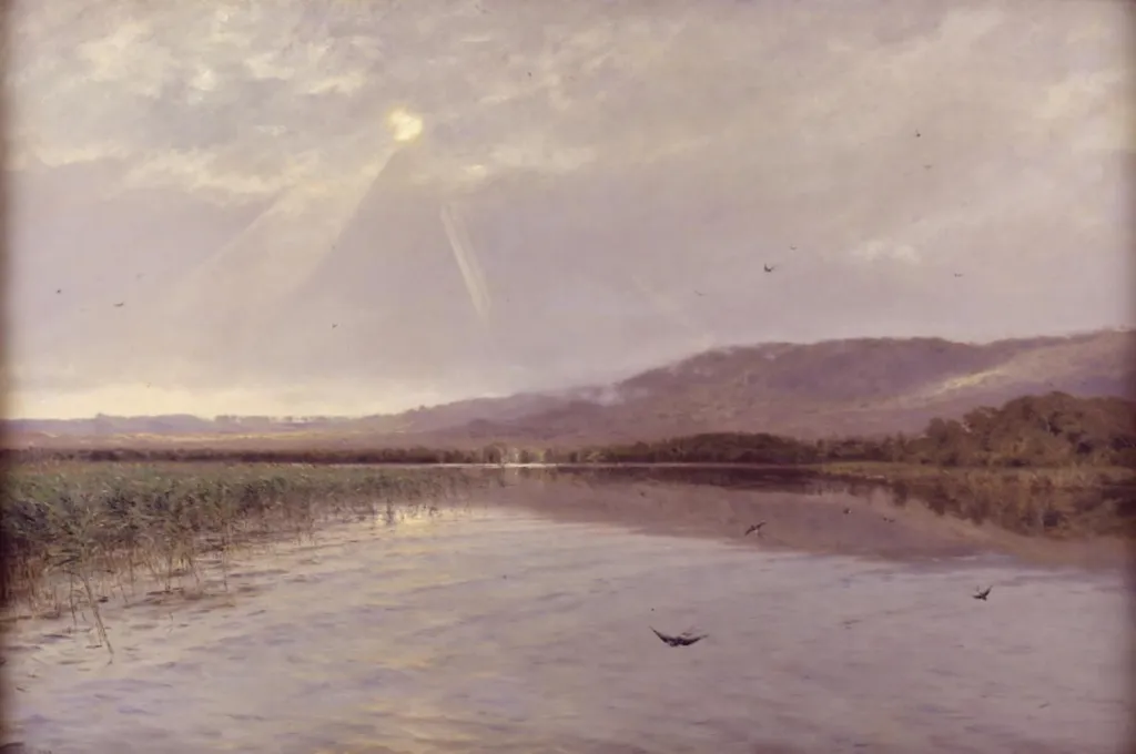 A Lake in the Himmelbjerg District, Jutland, by Godfred Christensen, oil, 1894