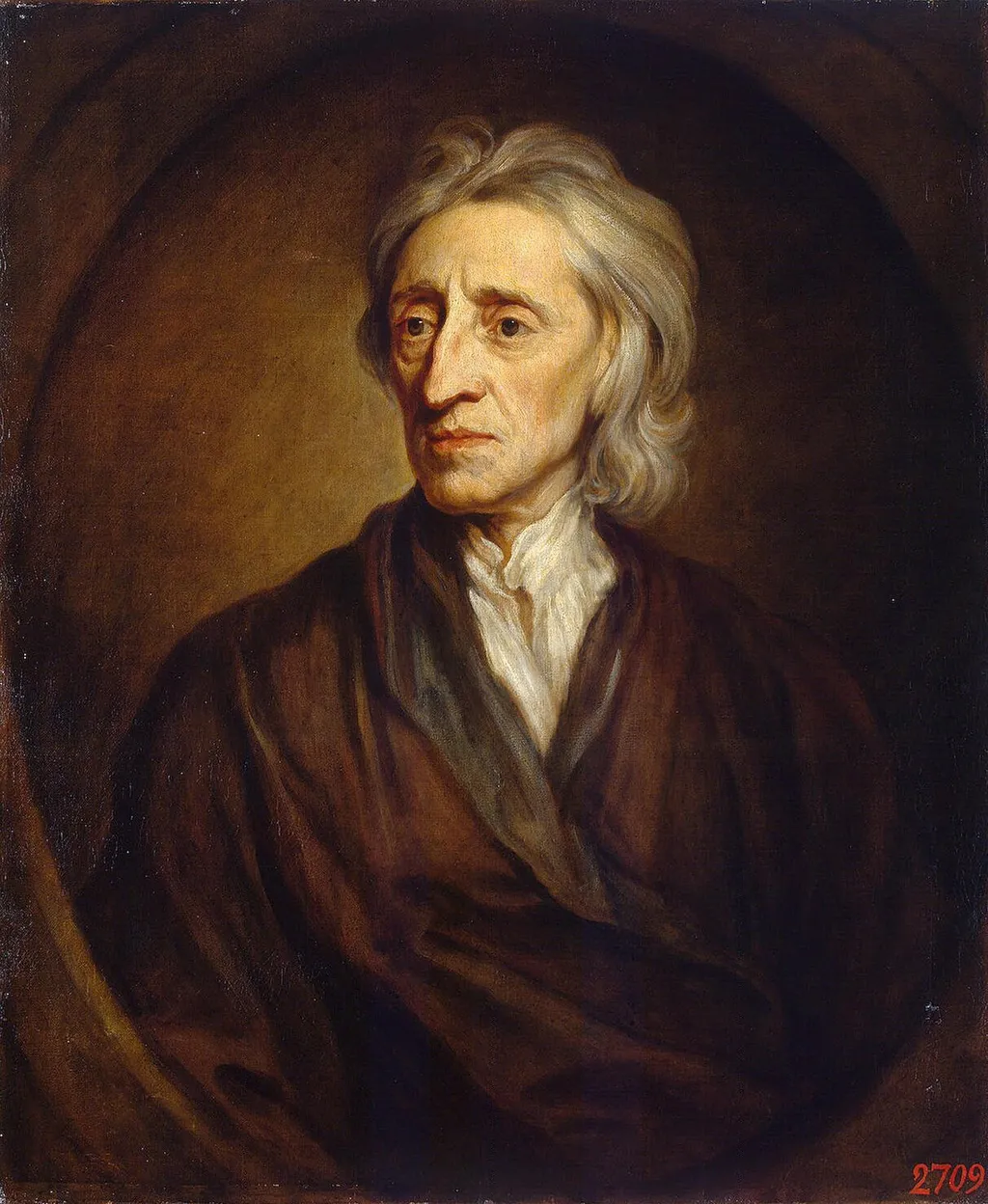 Portrait of John Locke, by Godfrey Kneller, oil, 1699