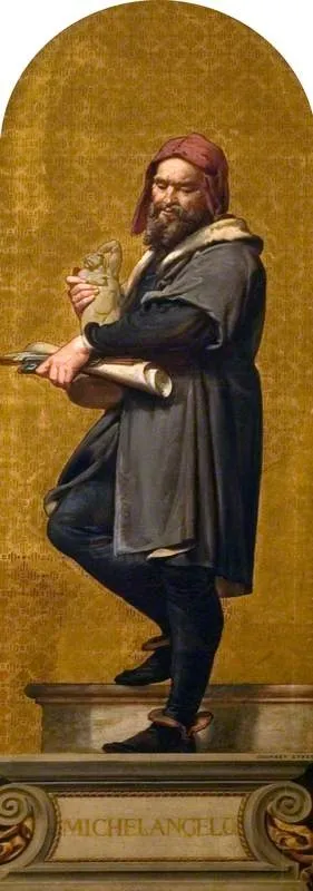 Michelangelo (1475–1564) (design for a mosaic in the Victoria and Albert Museum), by Godfrey Sykes, oil, 1855