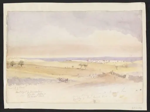 First sight of Jerusalem from the Jaffa & El Arish road, by Godfrey Thomas Vigne