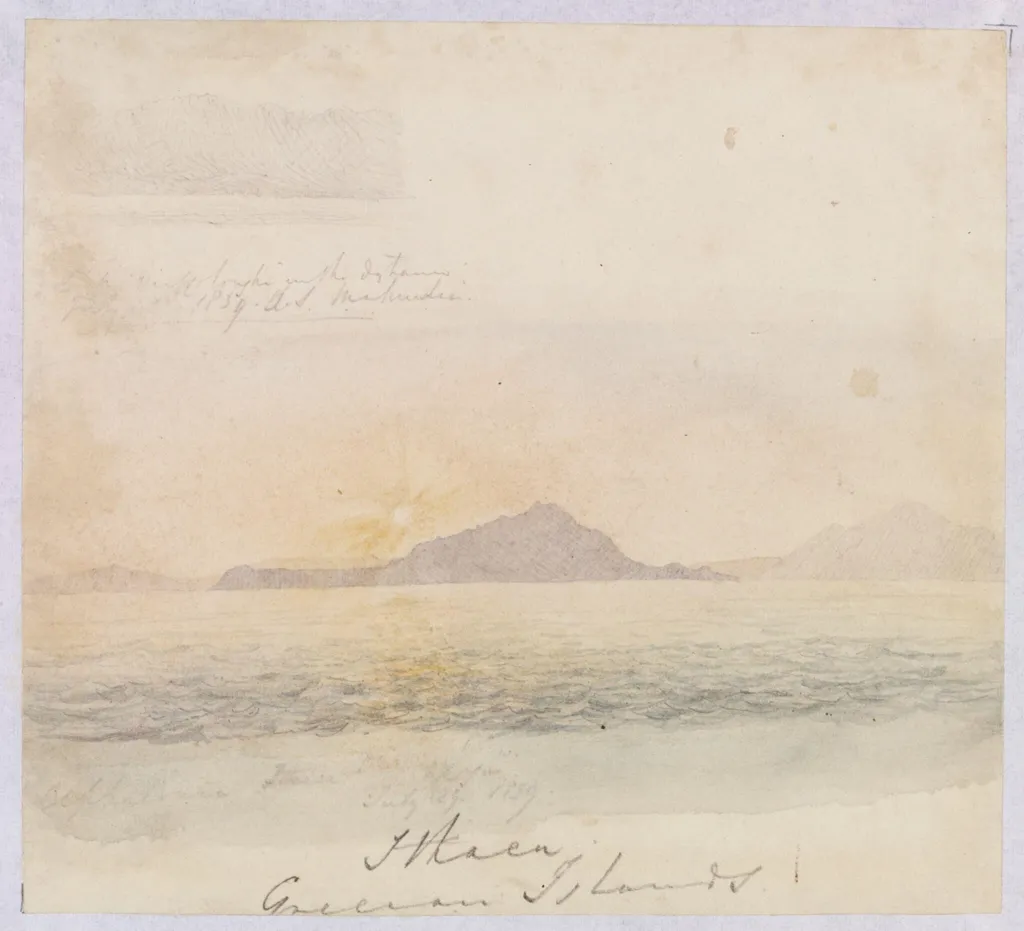 Ithaca Grecian Islands, by Godfrey Thomas Vigne, watercolor, 1839