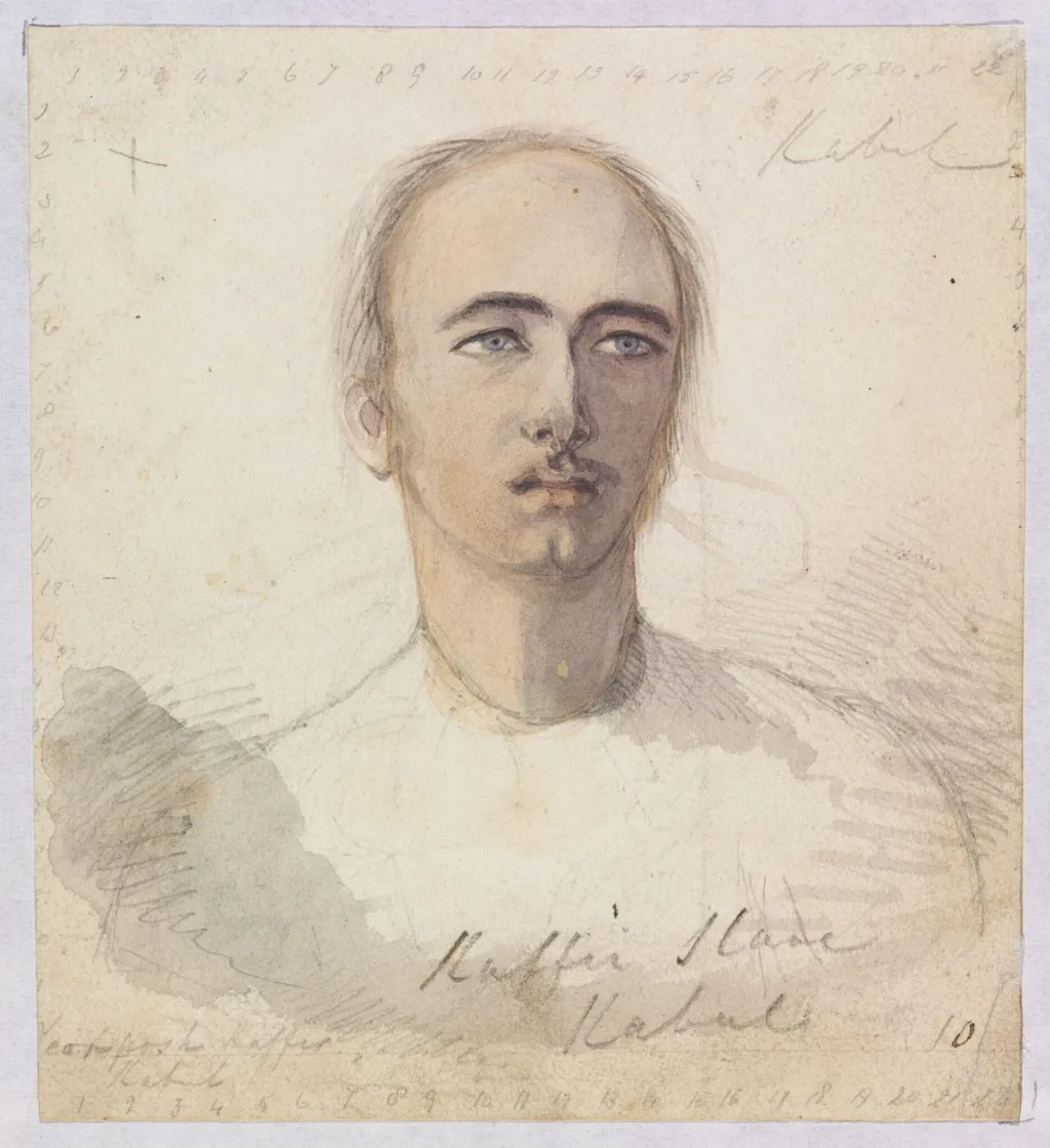 Kaffir Slave Kabul, by Godfrey Thomas Vigne, watercolor, 1836