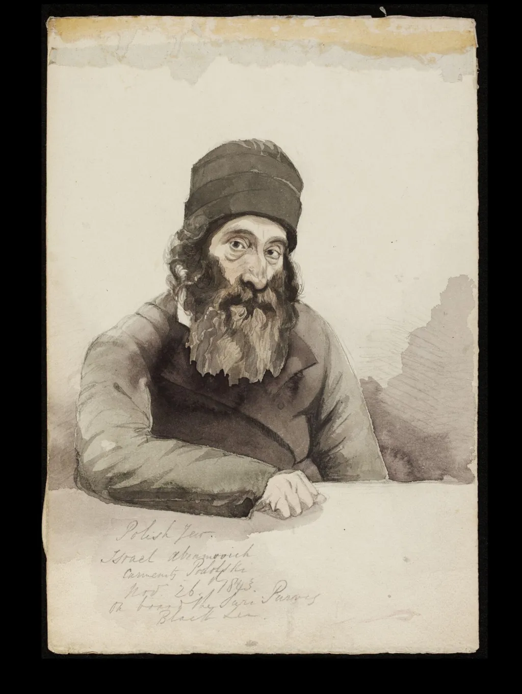 Polish Jew. Israel Abramovich, by Godfrey Thomas Vigne, watercolor, 1843