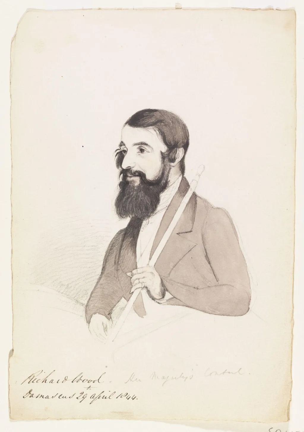 Richard Wood, by Godfrey Thomas Vigne, watercolor, 1844