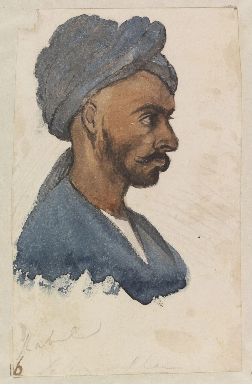 Suliman Khan Kabul, by Godfrey Thomas Vigne, watercolor, 1836