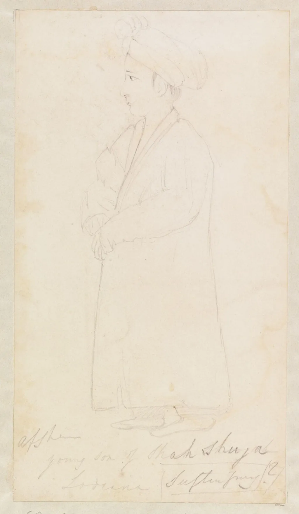 Young son of Shah Shuja Lodiana, by Godfrey Thomas Vigne, watercolor, 1835