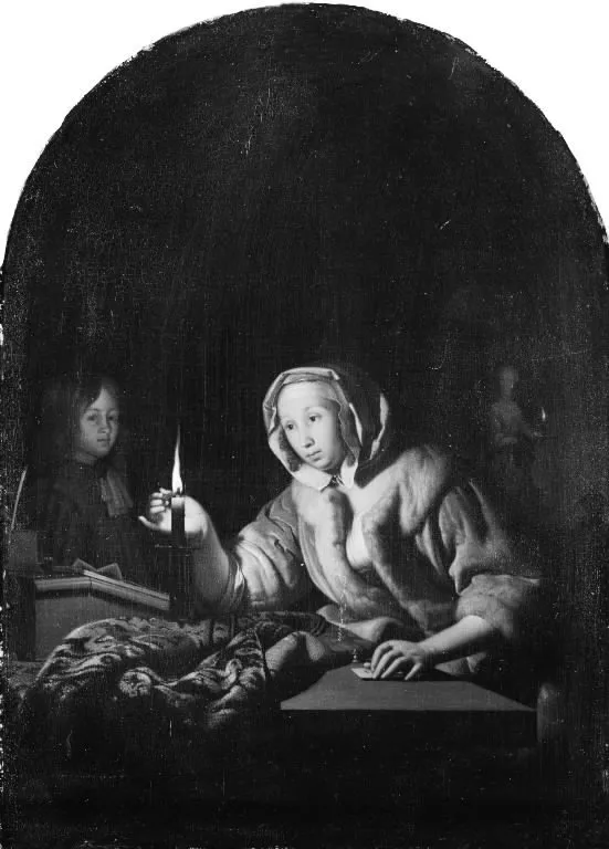 A Lady Sealing a Letter, by Godfried Schalcken, unspecified, 1692
