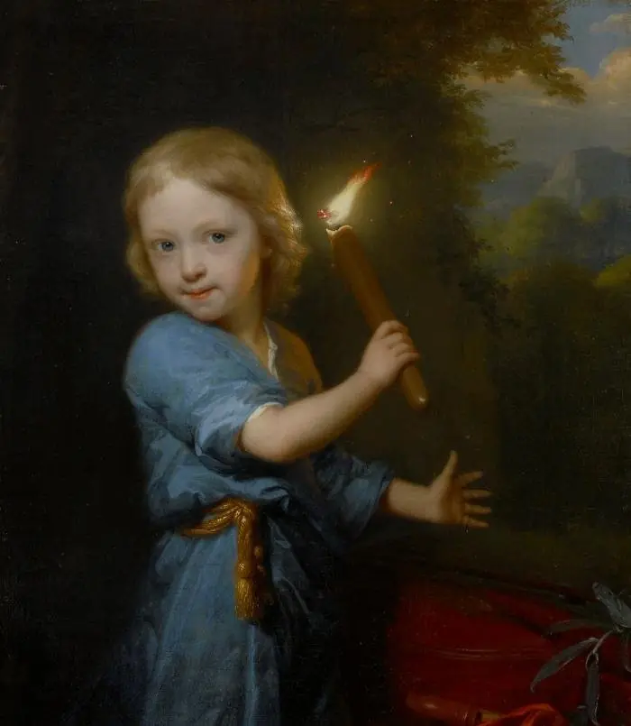 Boy Holding a Torch, by Godfried Schalcken