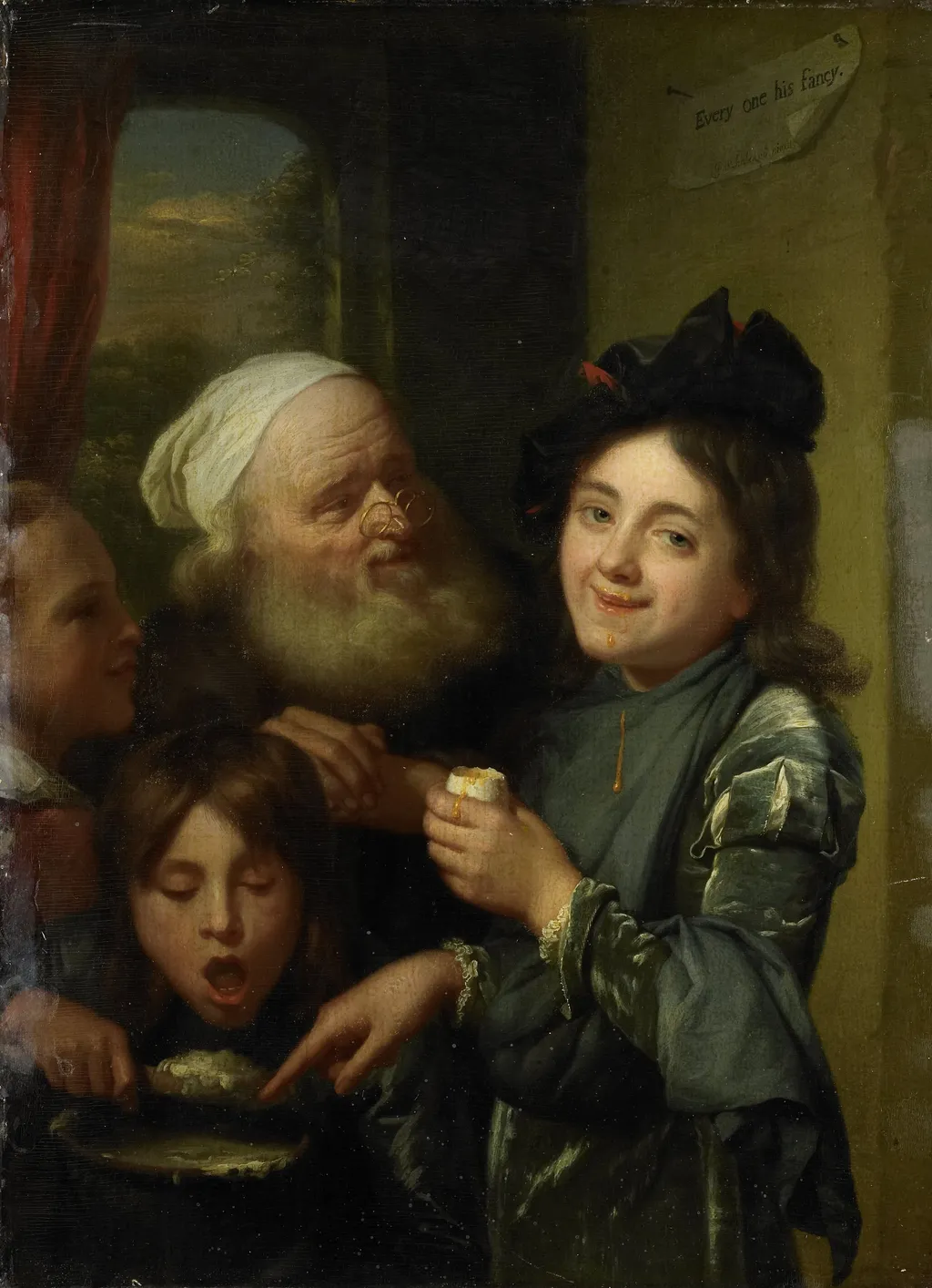 'Every one his fancy', by Godfried Schalcken, oil, 1670
