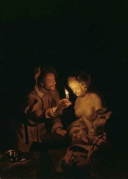 Pygmalion, by Godfried Schalcken, oil, 1670