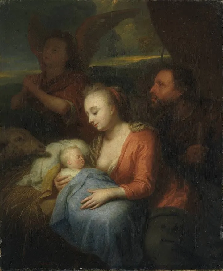 Rest on the Flight to Egypt, by Godfried Schalcken, oil, 1670