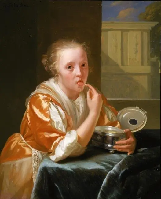 Young Girl Eating Sweets, by Godfried Schalcken