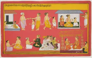Gods and Brahmins Worshipping Durga, from the Bhagavata Purana (3 of 3)