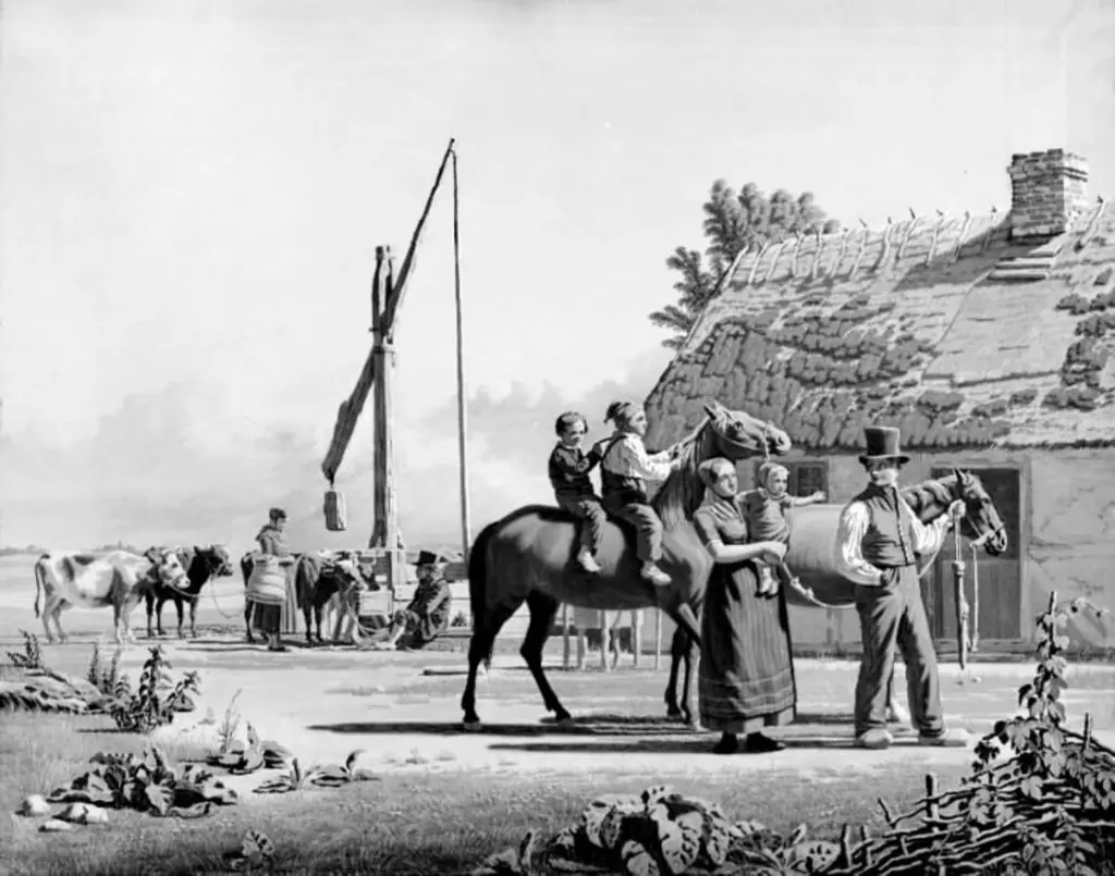 Peasant Watering Horses and Cattle, by Godtfred Rump