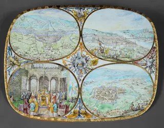 Gold plate depicting the battle of Nördlingen in 1634