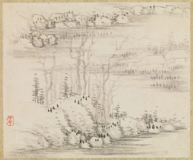 清   龔賢   山水圖  冊|Landscapes and trees