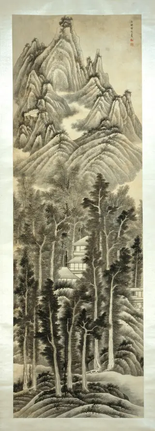 Lofty Peak and Dense Woods, by Gong Xian, 1669