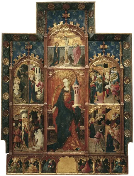 Altarpiece of Saint Barbara, by Gonzalo Pérez, tempera, 1410