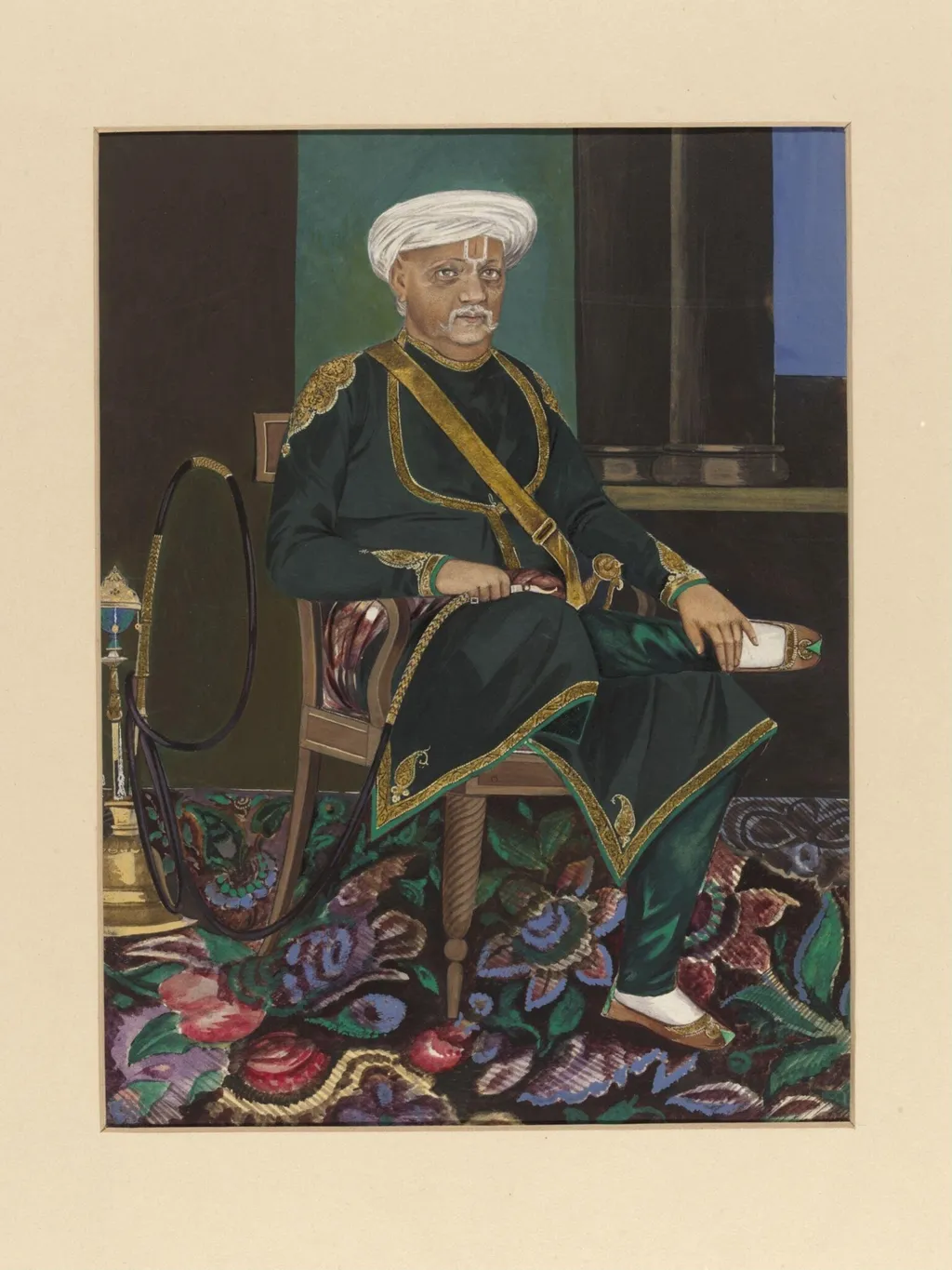 Portrait of Thakur Bhoj Raj Singh, by Gopal, paint, 1874