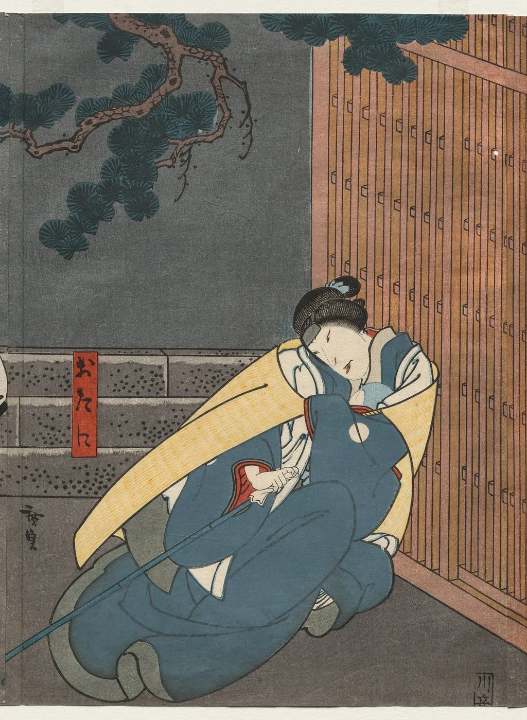 Nakayama Nanshi II as Otani (From the series A Tale of Valor at Iga Pass), by Gosōtei Hirosada, 1850