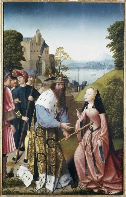 Dymphna’s Father Proposes to her, by Goswin van der Weyden