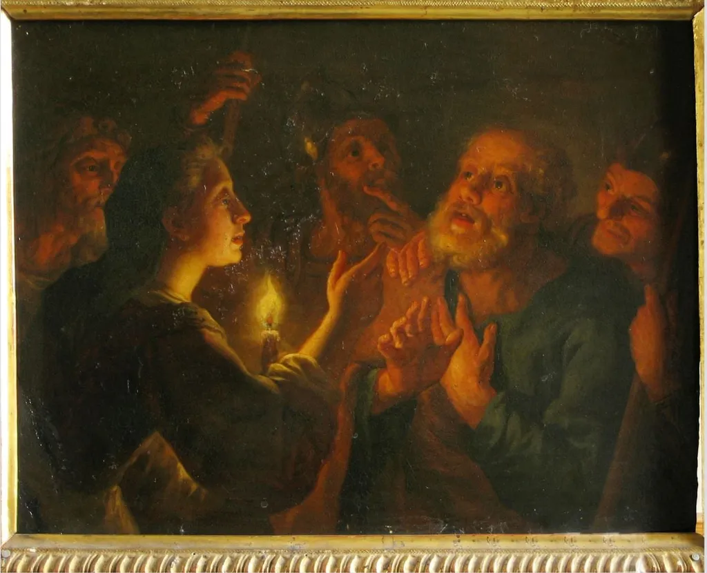 Apostolul Petru tăgăduind pe Iisus, by Gottfried Schalken, 1684