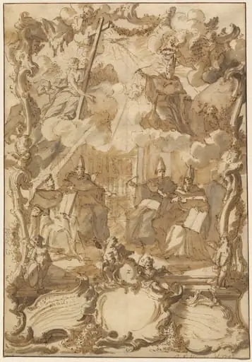 A Thesis Design with Doctors of the Church, by Gottfried the Younger Eichler