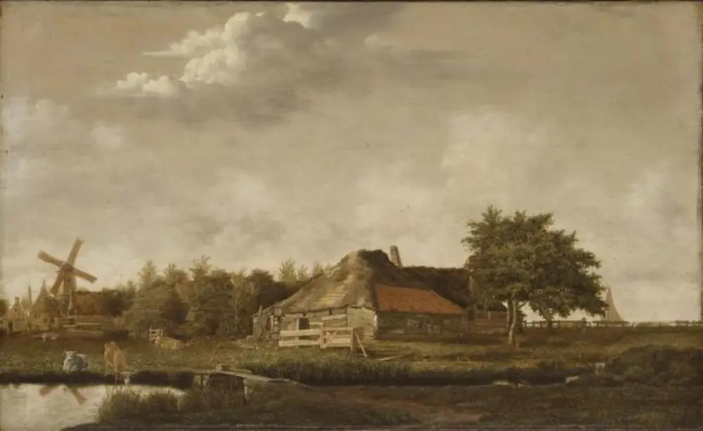 Farm near a Village, by Govert Dircksz. Camphuysen