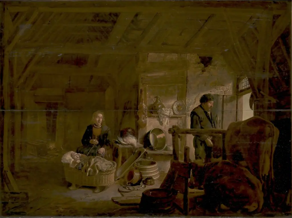 Interior of a Cottage, by Govert Dircksz. Camphuysen