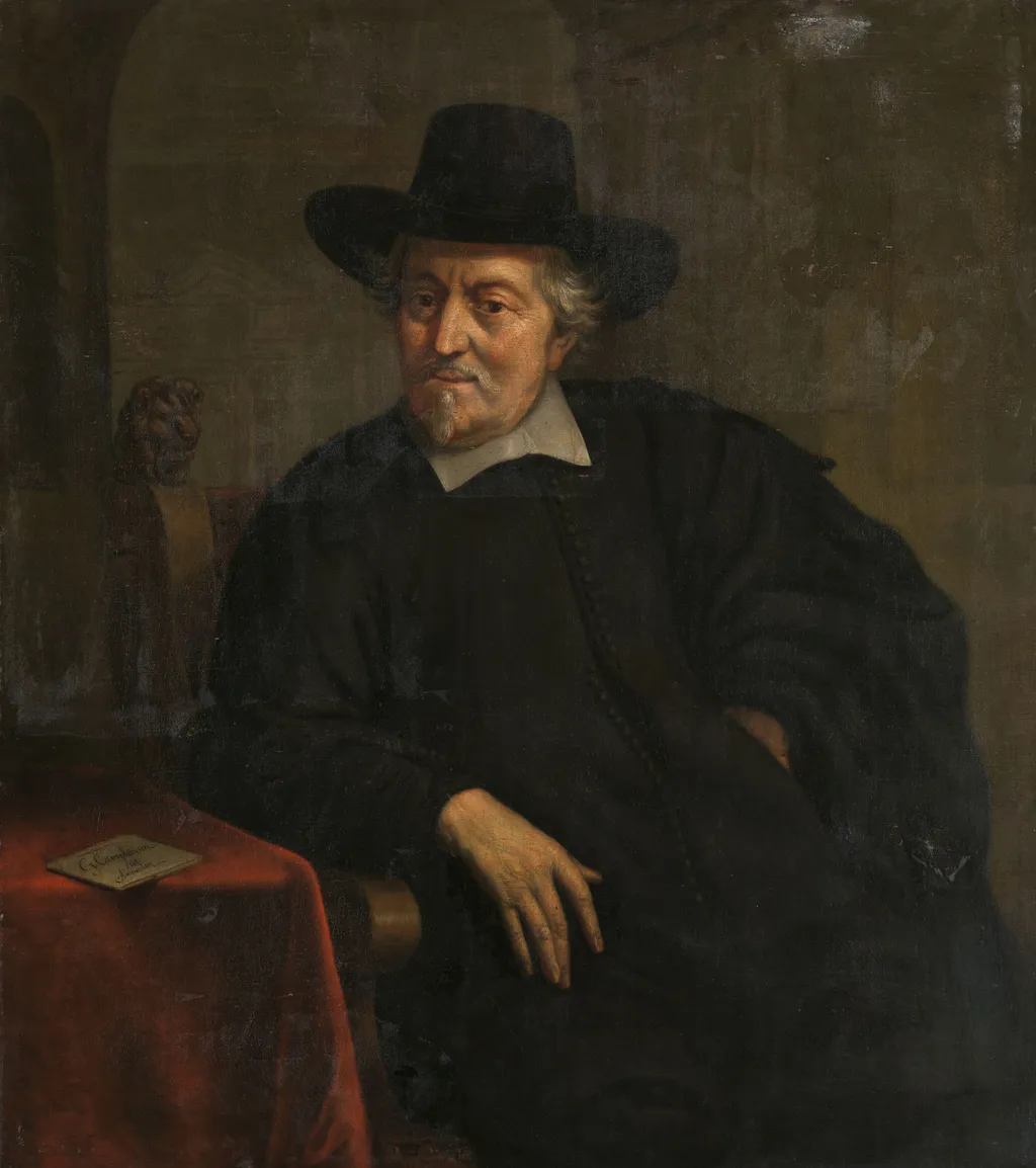 Self portrait?, by Govert Dircksz. Camphuysen, oil, 1660