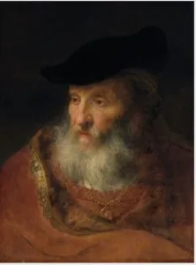 Head of an Old Man, by Govert Flinck, oil, 1642