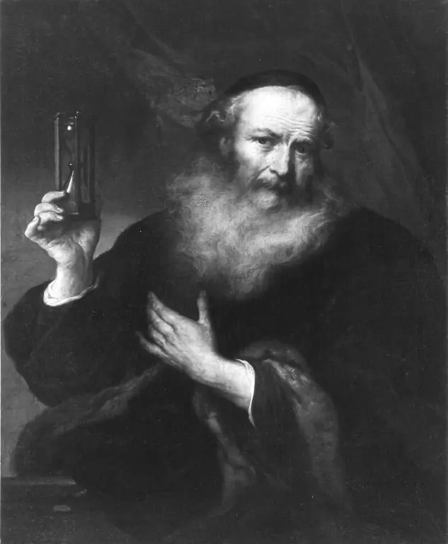 Portrait of an old man with hourglass, by Govert Flinck