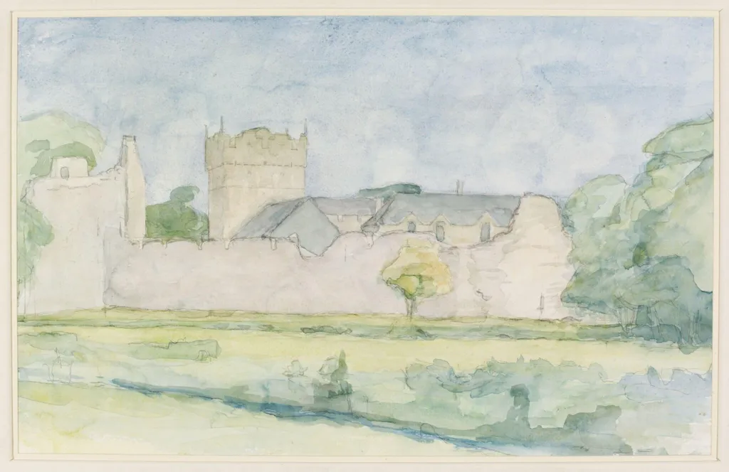 Ewenny Priory, Glamorganshire, by Graham Bell, watercolor, 1940