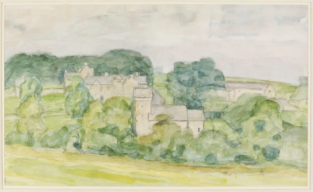 Llannichangel, Glamorganshire, by Graham Bell, watercolor, 1940